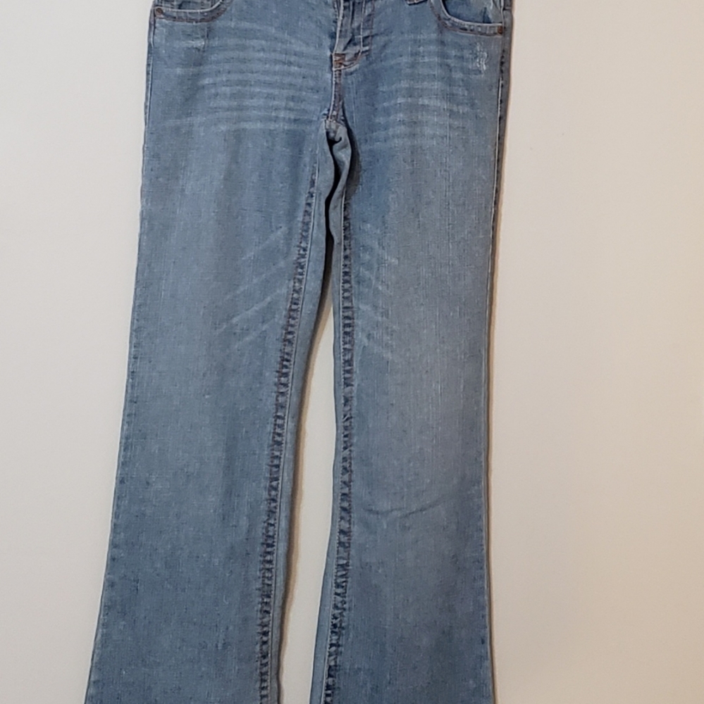 Juniors Vintage Paris Blues Low Rise Distressed Flair Jeans Size 5